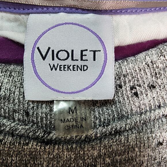 Violet White button down Shirt with attached Gray Sweater size Medium - Picture 3 of 5